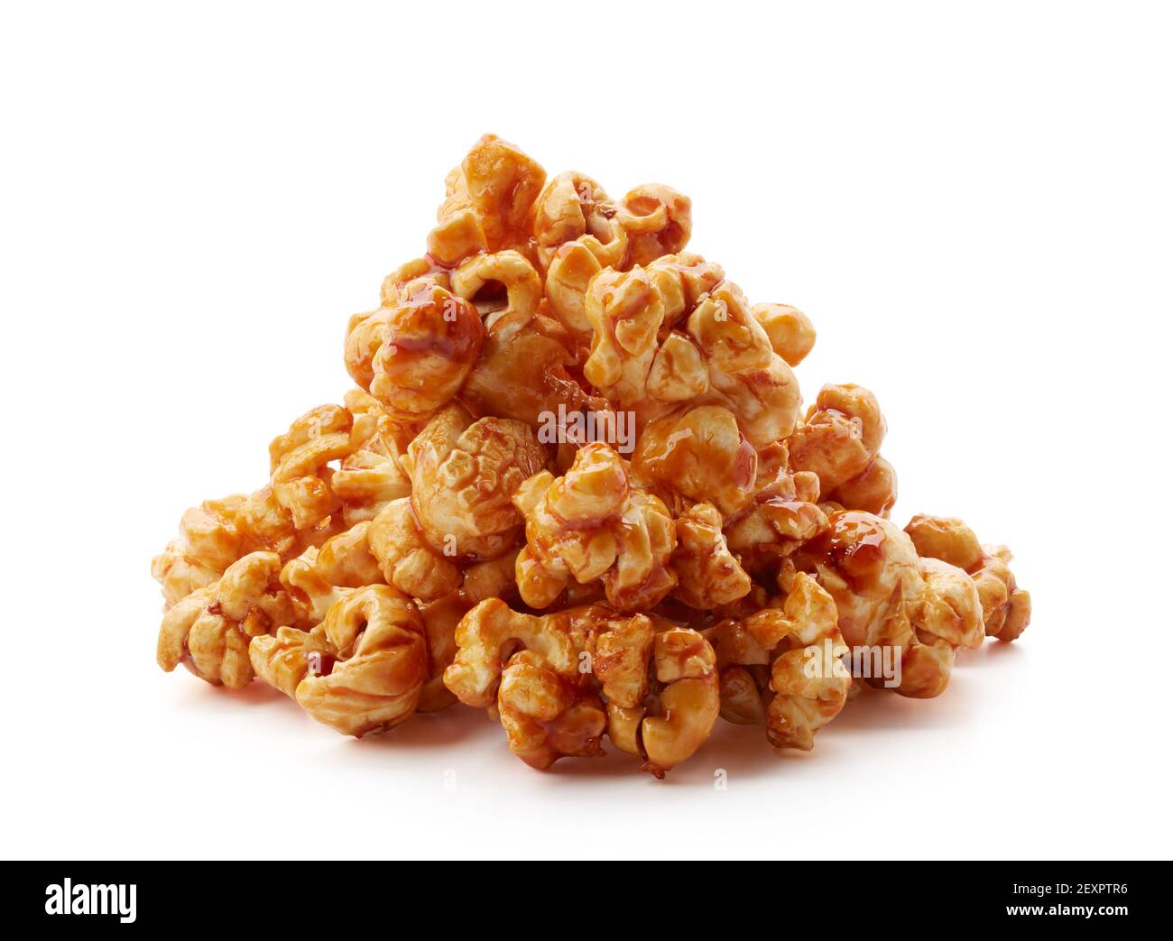 pile of caramel corn isolated on white Stock Photo