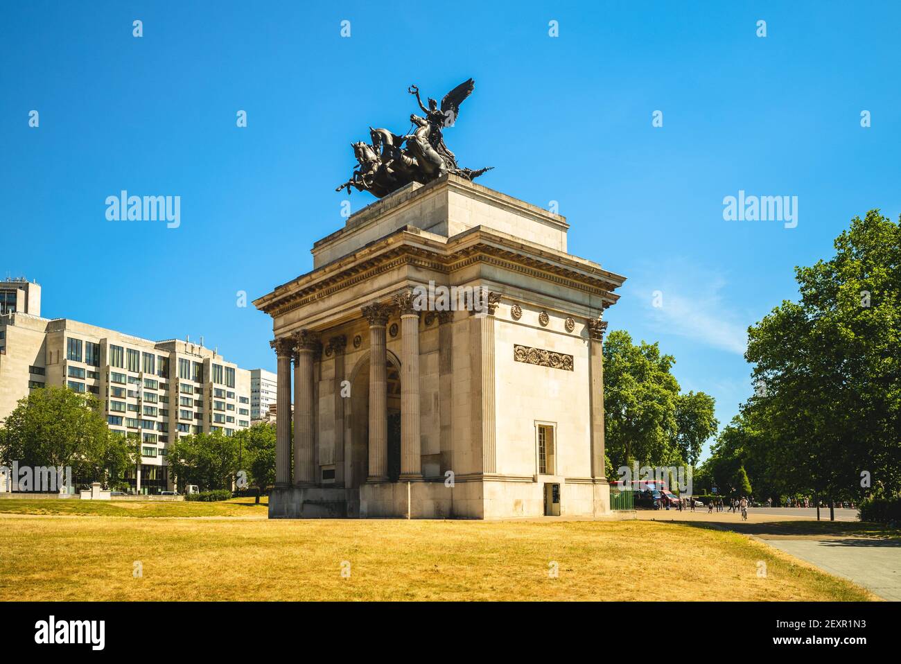 Wellington Arch, (Constitution Arch) in Green Park, london, england, uk Stock Photo