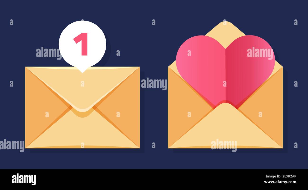Envelopes icons. Close and open envelopes vector. Message symbol illustration Stock Vector