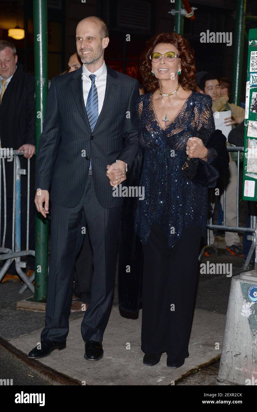 (L-R) Eduardo Ponte and Sophia Loren arrive at the CHANEL Triveca Film ... 