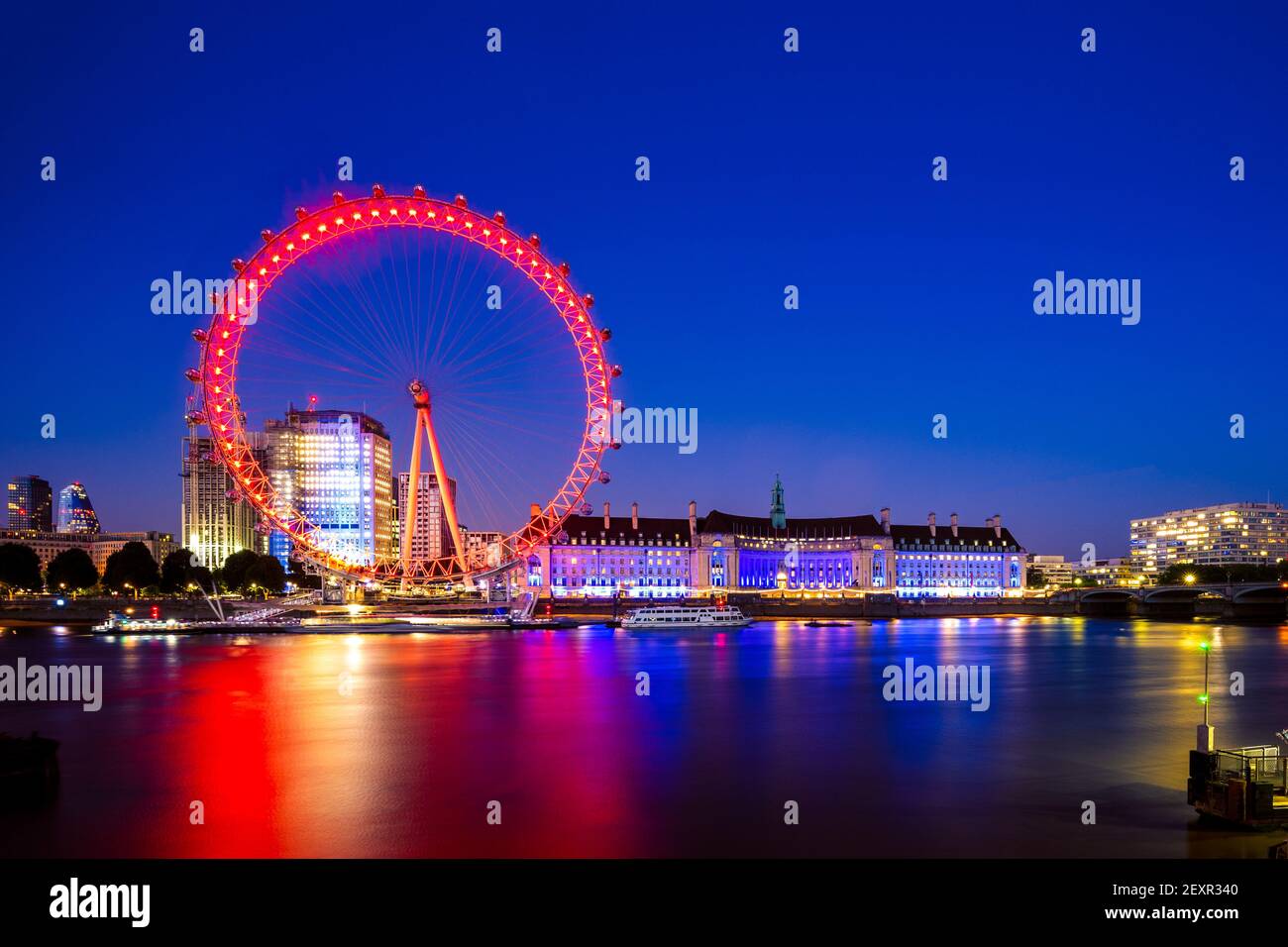 June 30, 2018: London Eye, or  Millennium Wheel, located on the South Bank of the River Thames in london, england, uk. It is Europe tallest cantilever Stock Photo