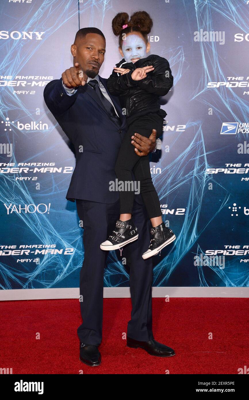 Actor Jamie Foxx (R) and his daughter Annalise attend 'The Amazing