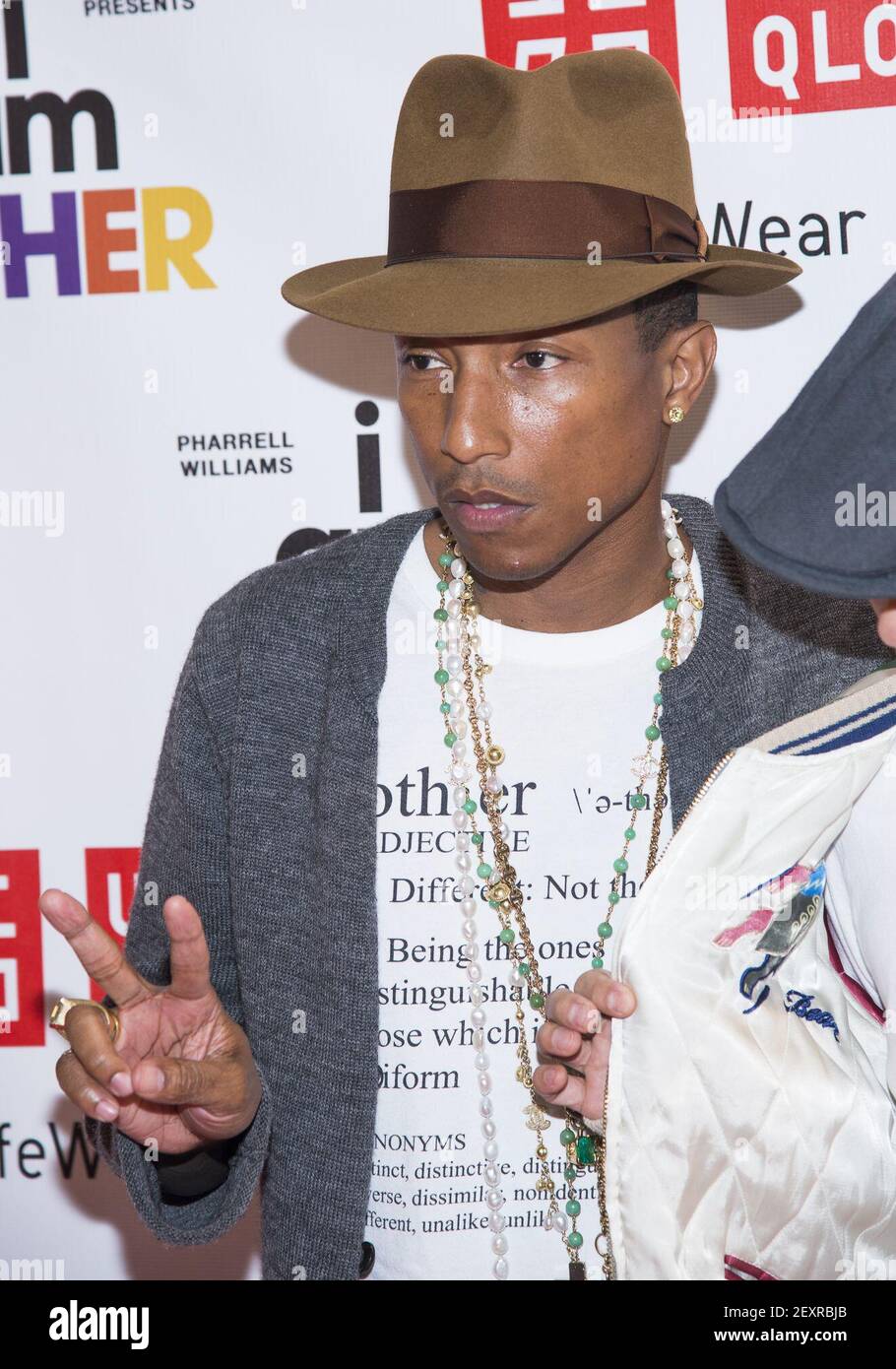 Pharrell Williams attends the Pharrell Williams UNIQLO "I Am Other"  Collection Launch in New York City at the UNIQLO 5th Avenue Flagship Store  on April 28, 2014. (Photo by Marco Sagliocco/Sipa USA