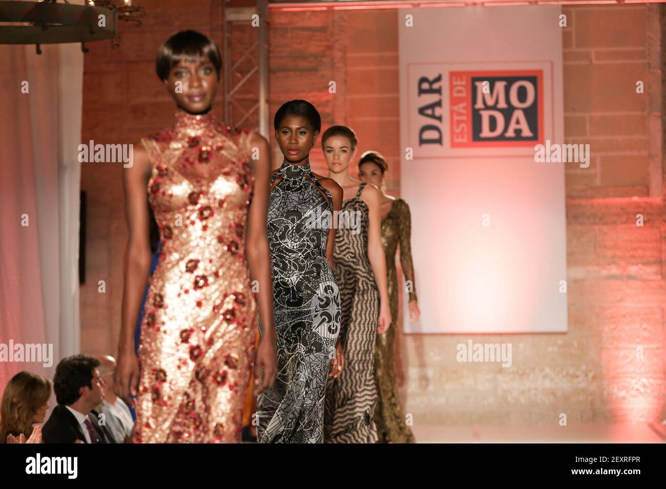 A model is seen during the 