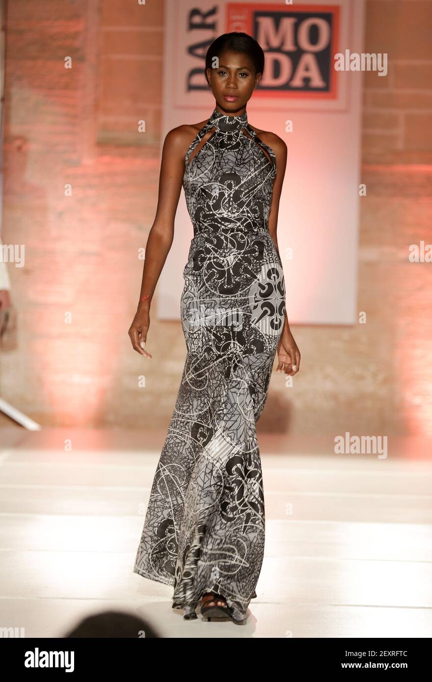 A model is seen during the 