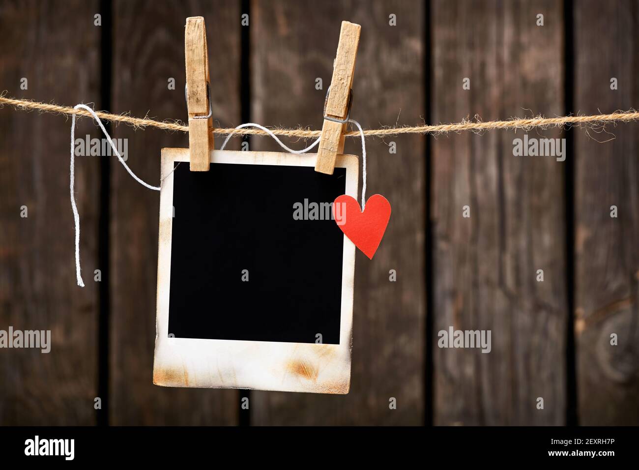 Wooden heart photo frame hires stock photography and images Alamy