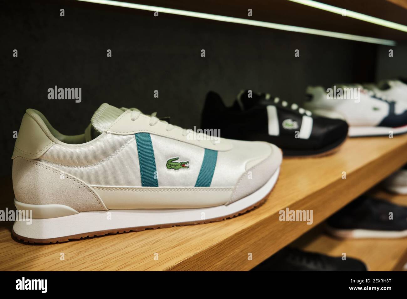 Lacoste Partner Retro sneakers at shelf of store. Mersin, Turkey - November  2020 Stock Photo - Alamy