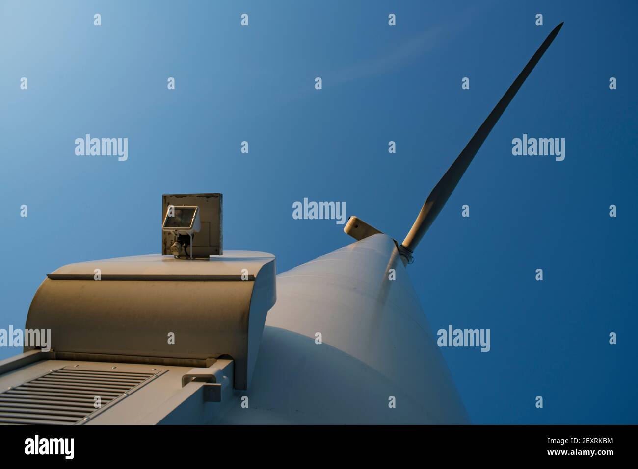 Hugh wind turbines generate sustainable and renewable energy Stock