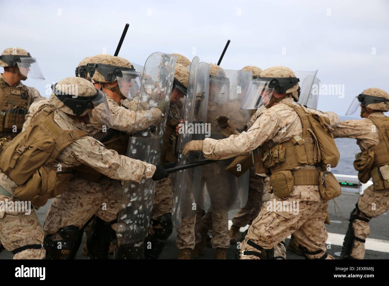 U.S. Marines with Fox Company, Battalion Landing Team, 2nd Battalion ...