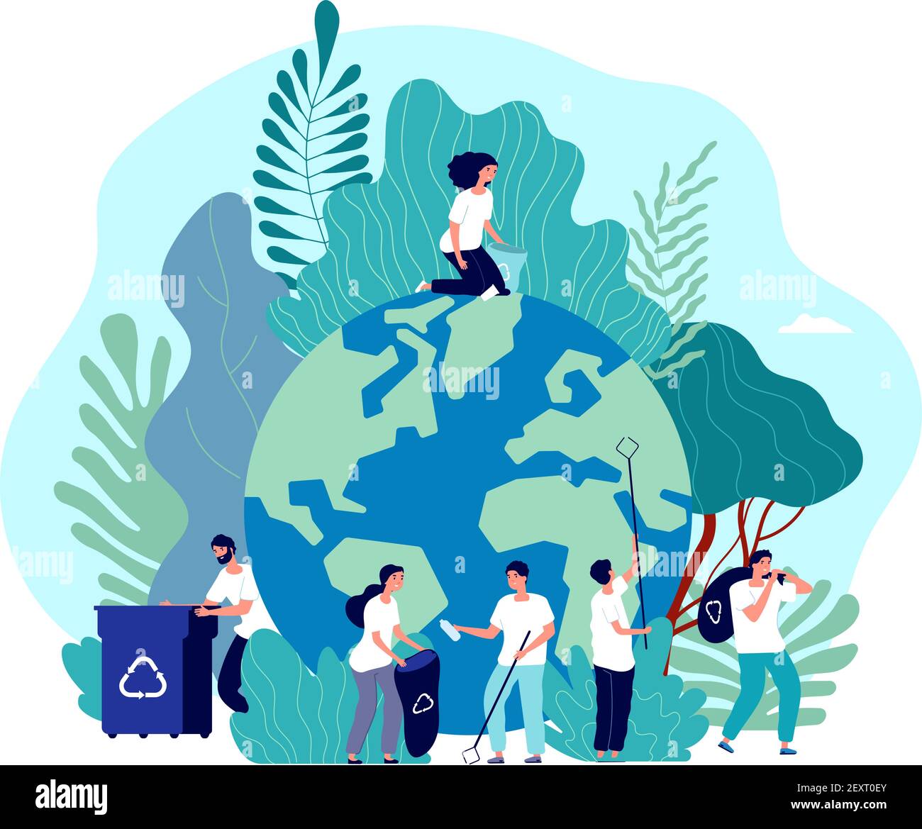 Take care of earth. Environmental protection, people saving