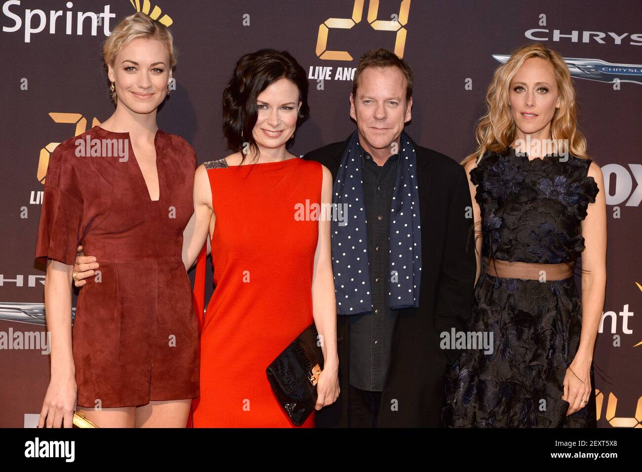 L-R) Actors Yvonne Strahovski, Mary Lynn Rajskub, Kiefer 