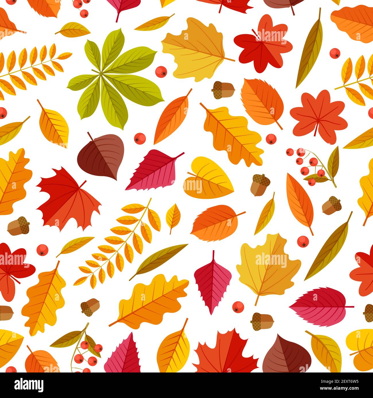 Autumn leaves pattern. Abstract repeating fall leaf, colorful ...