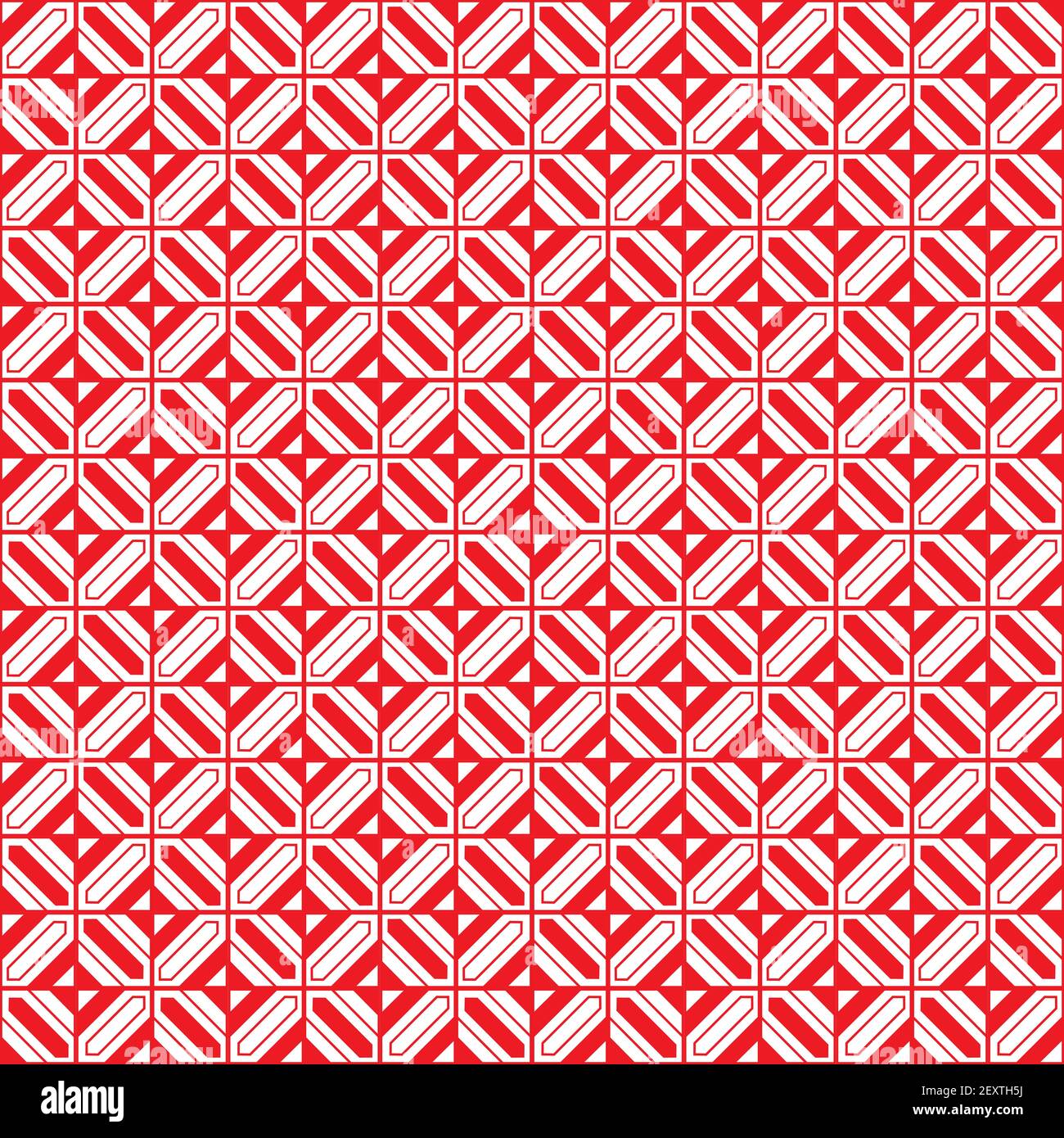 Abstract seamless pattern made with lines and shapes, striped red background Stock Vector