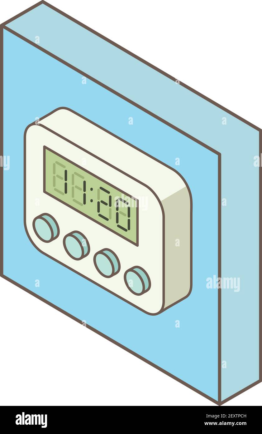 Digital timer icon. Isometric illustration of digital timer vector icon ...