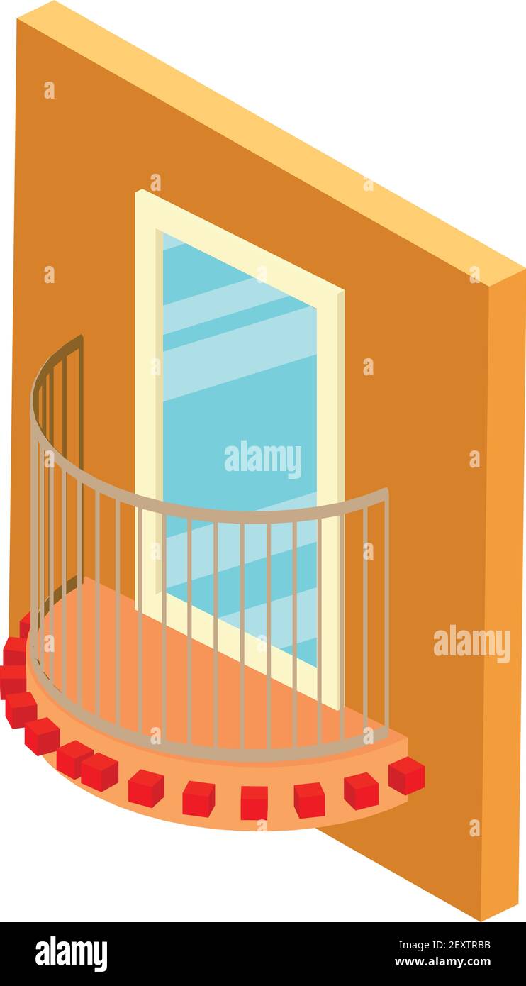 Modern balcony icon. Isometric illustration of modern balcony vector ...