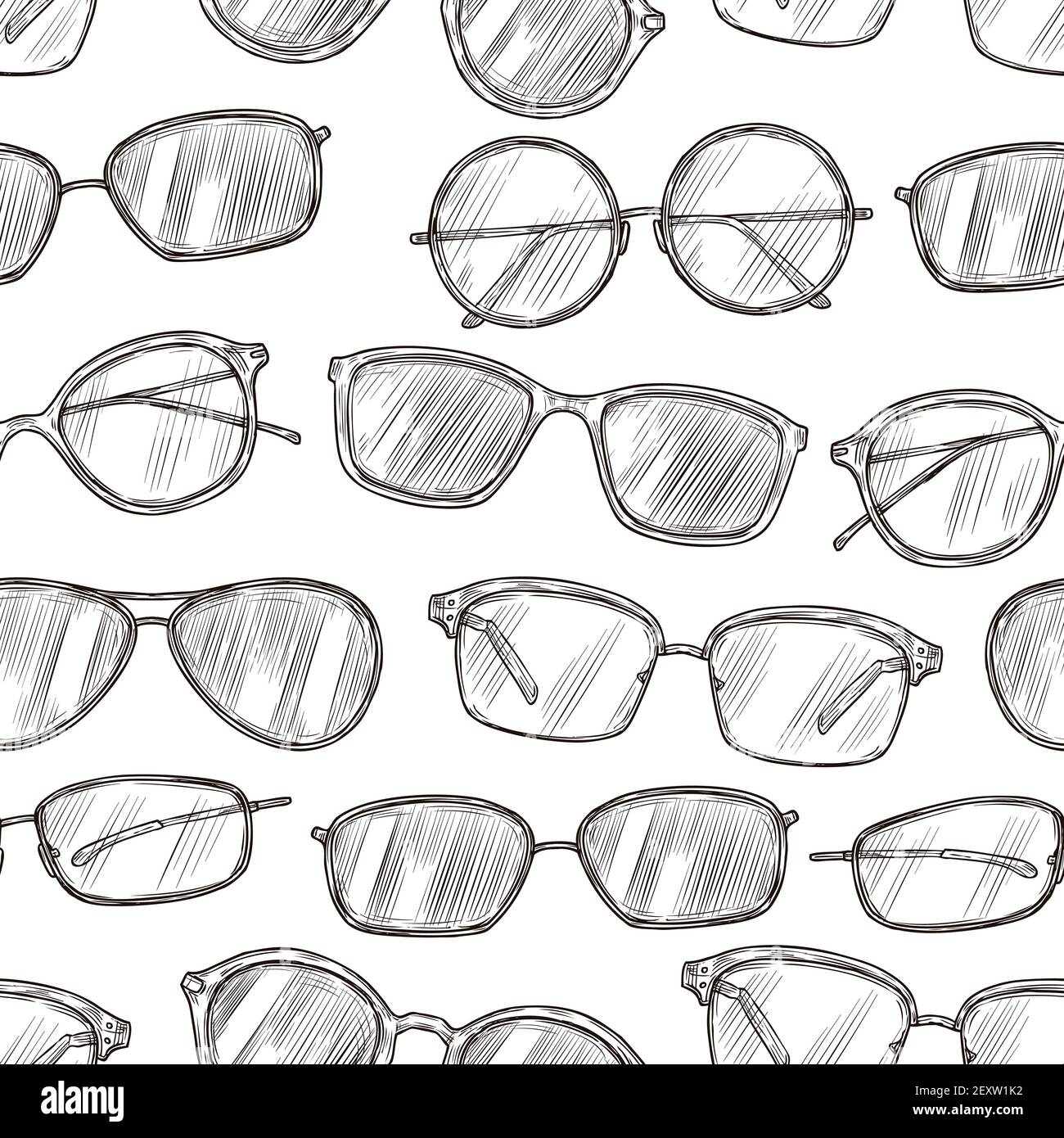 Sketch sunglasses seamless pattern. Hand drawn beach glasses 80s retro  vector texture. Illustration sunglasses and glasses sketch pattern Stock  Vector Image & Art - Alamy