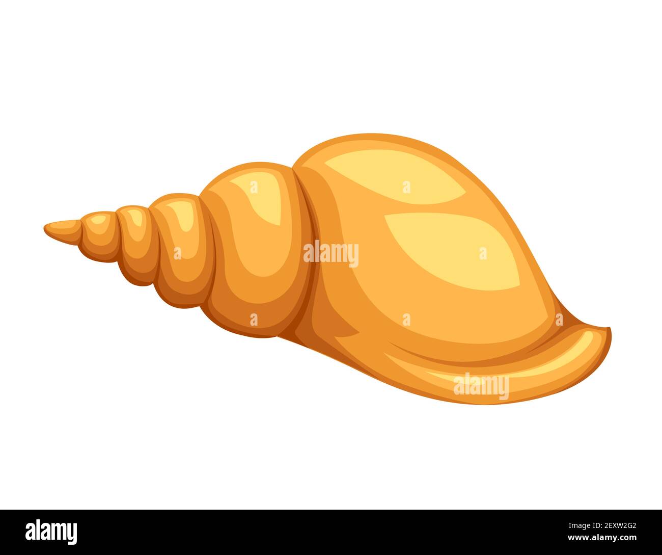 Yellow seashell simple nautical souvenir vector illustration isolated ...