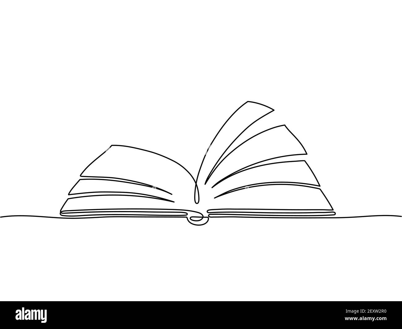 Study and knowledge concept illustration. Hand drawn open book