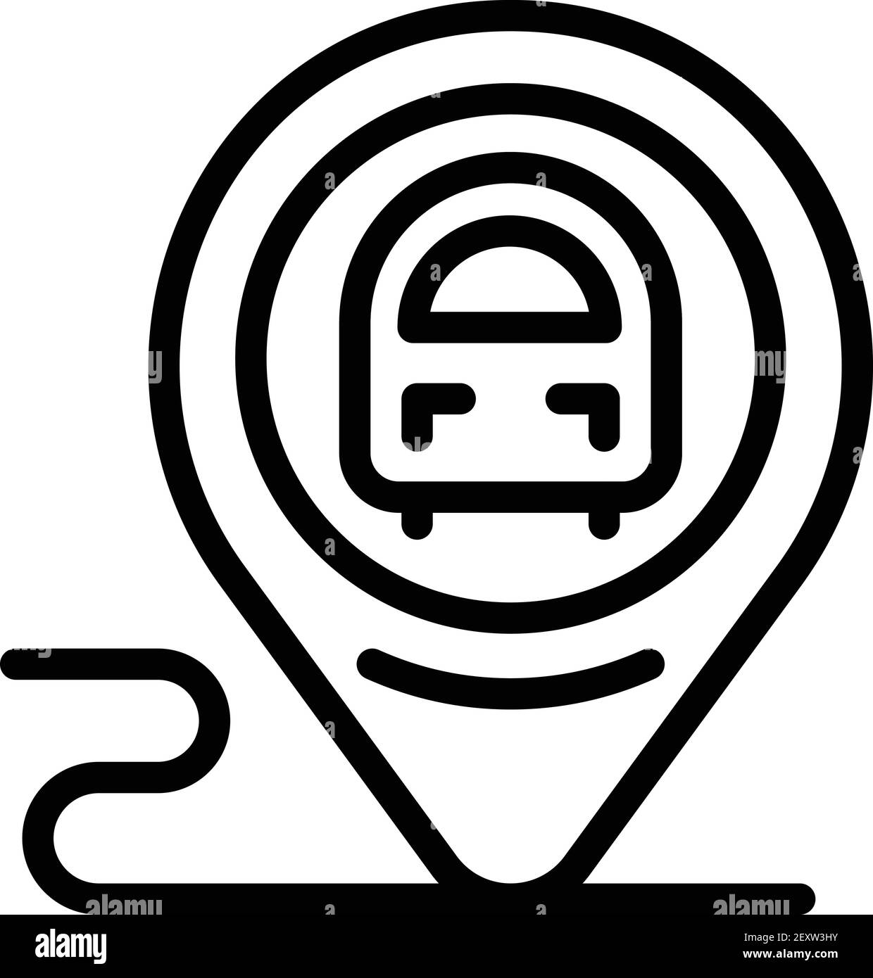Train location icon. Outline train location vector icon for web design ...