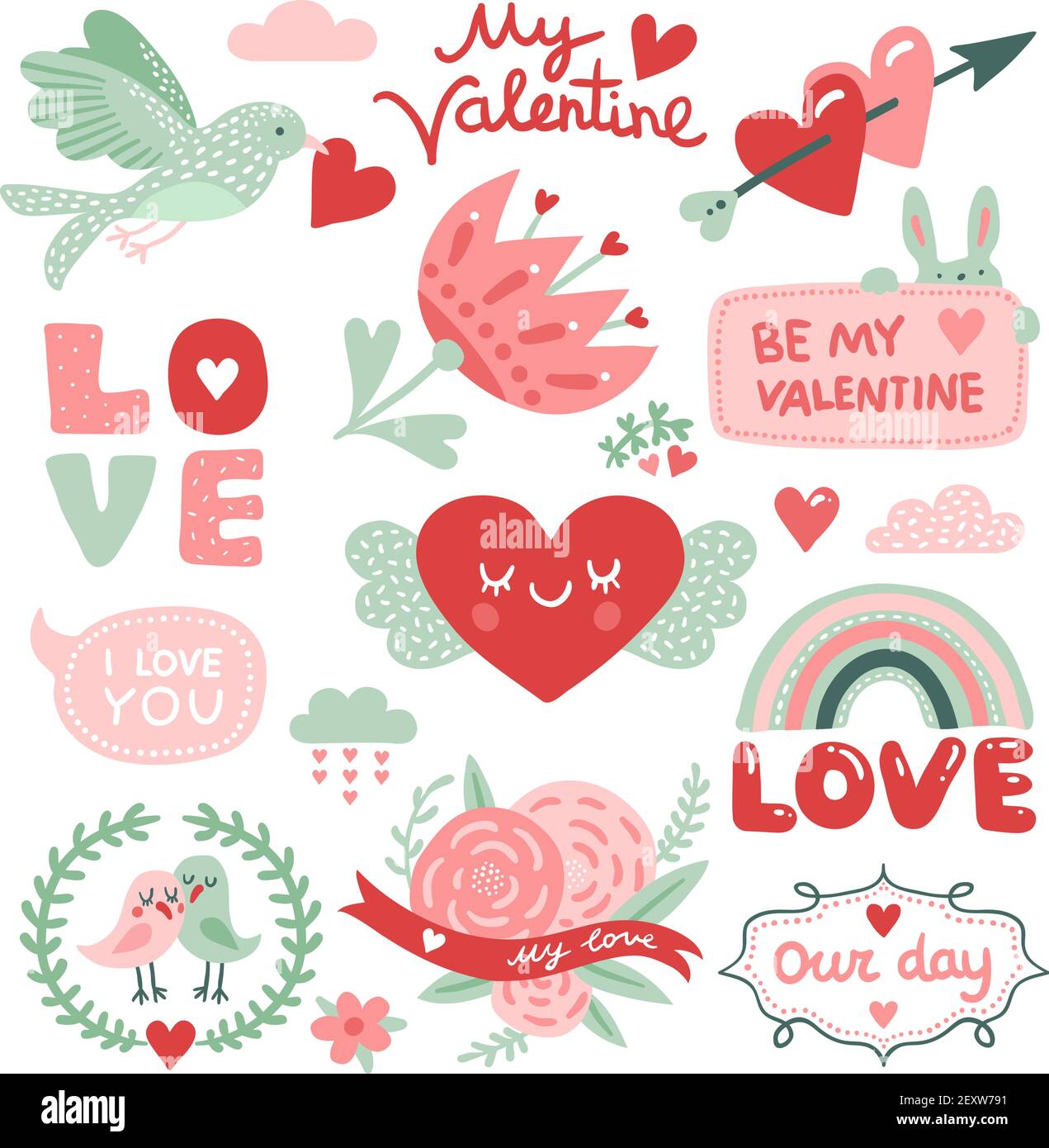 Happy valentines day beautiful and cute card Vector Image, Valentine's Day