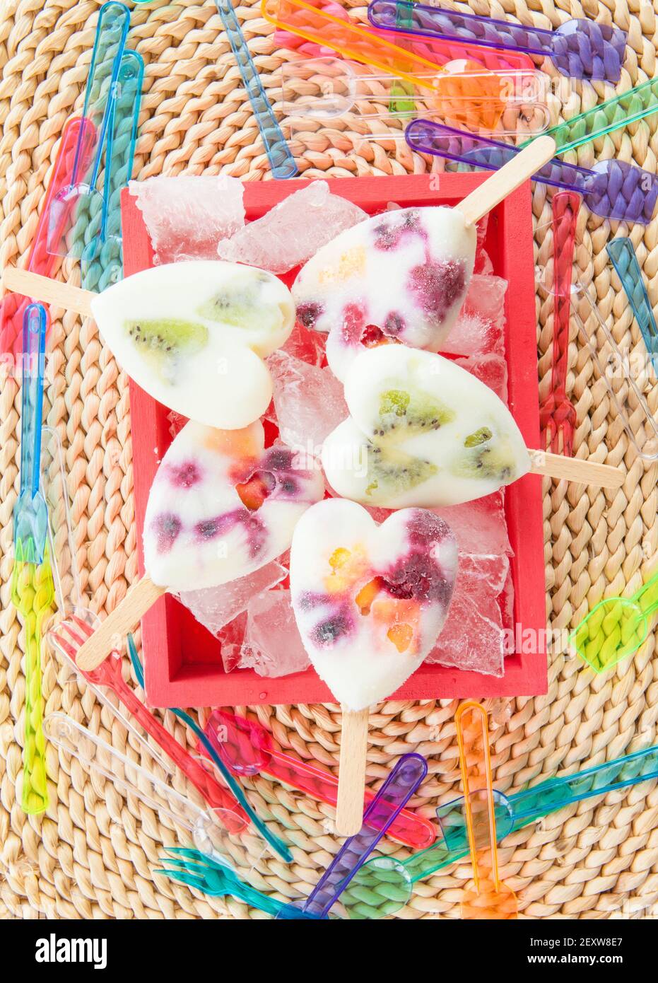 Homemade fruit ice cream Stock Photo Alamy