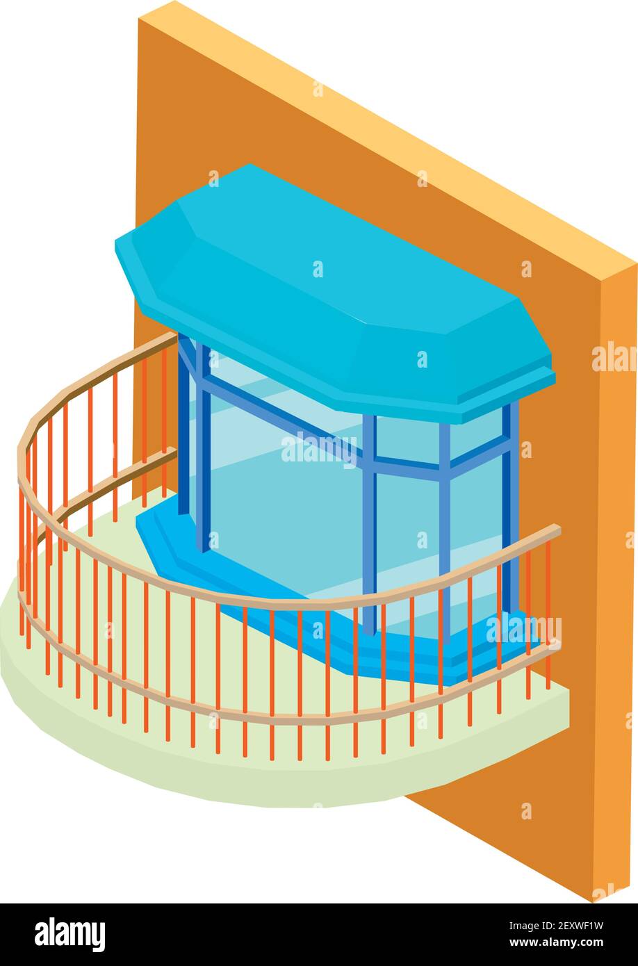Different balcony icon. Isometric illustration of different balcony ...