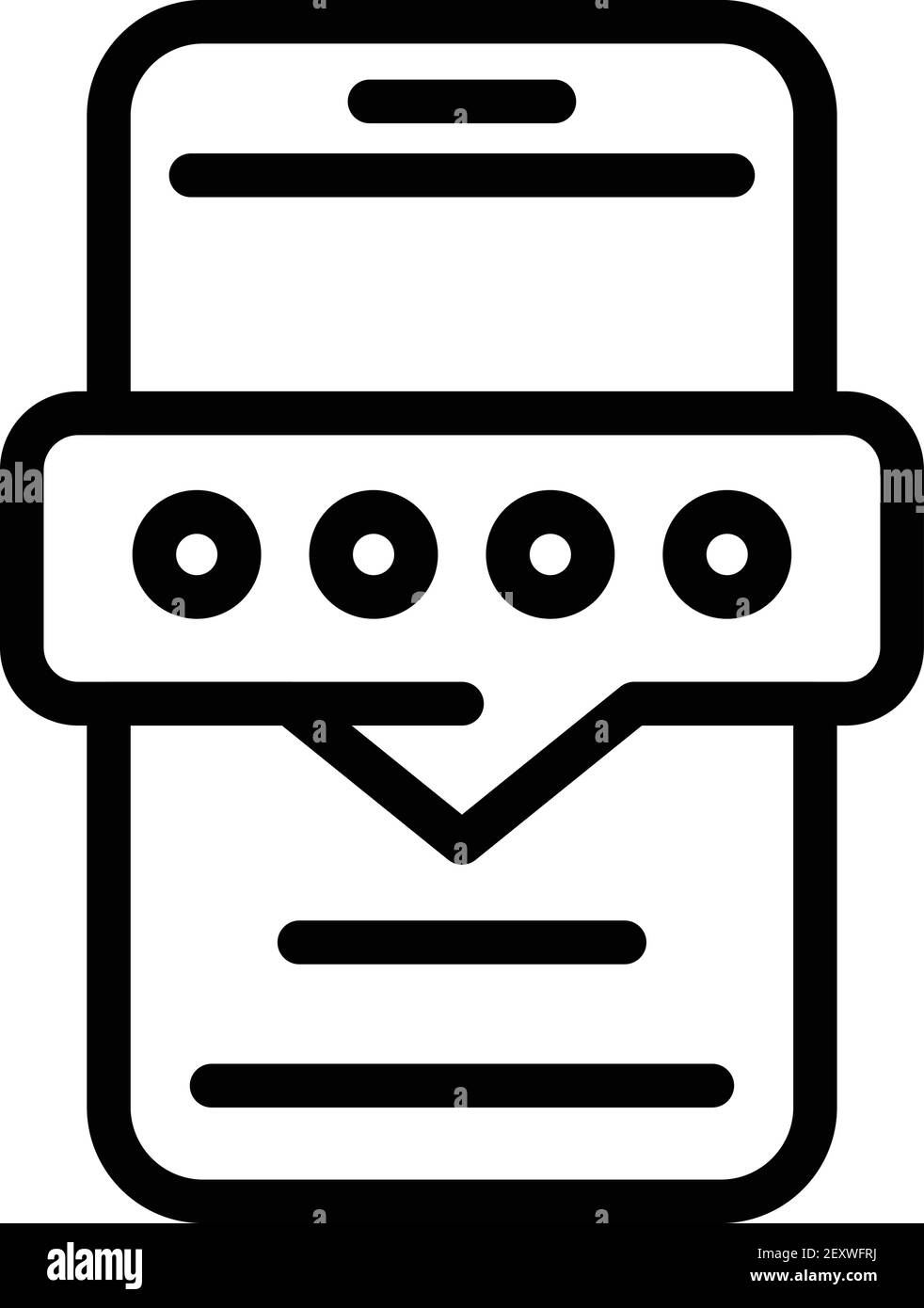 Phone password icon. Outline phone password vector icon for web design ...