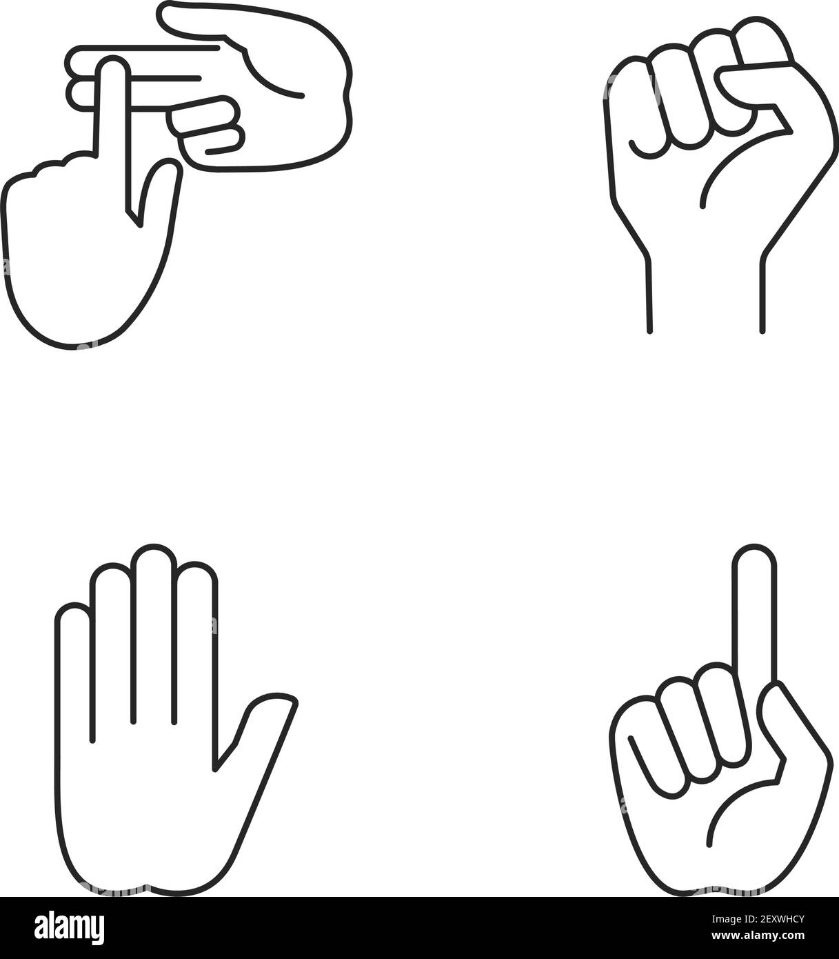 Hand gestures linear icons set Stock Vector Image & Art - Alamy