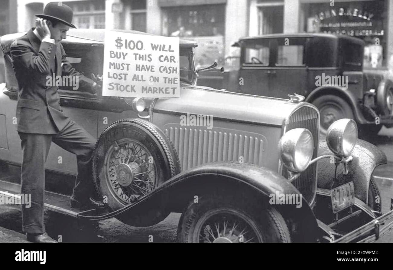 $100 Buy's This Car Great Depression Stock Market Crash Photo 1929