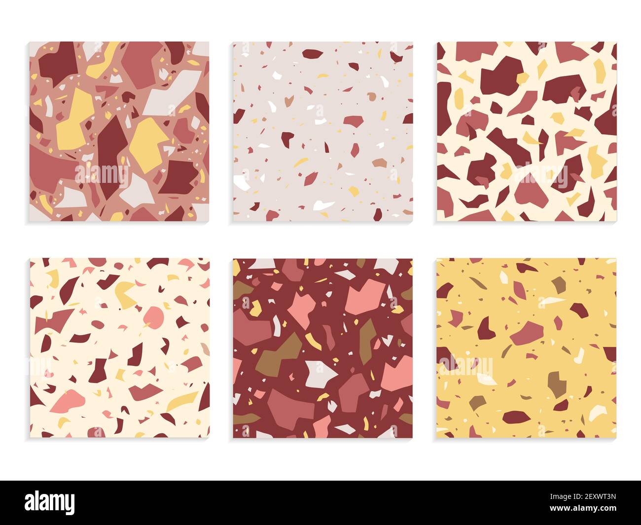 Seamless terrazzo pattern. Italian decorative stone print. Fabric or paper, granite stains flooring background. Abstract vector textures. Illustration flooring stone, granite marble backdrop Stock Vector