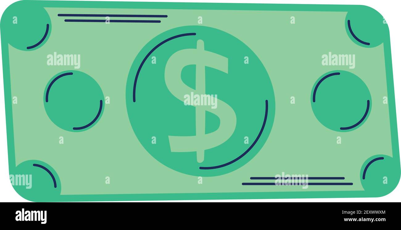 bill money dollar isolated icon Stock Vector Image & Art - Alamy