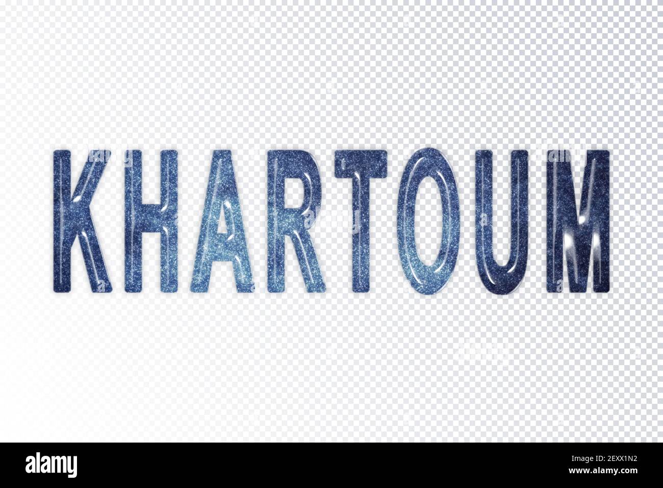 Khartoum lettering, Khartoum milky way letters, transparent background, Clipping path Stock Photo