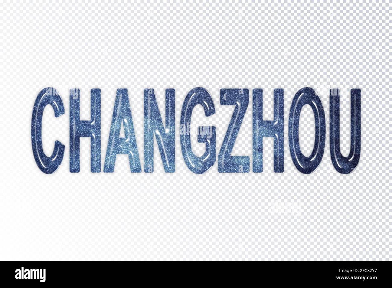 Changzhou lettering, Changzhou milky way letters, transparent background, Clipping path Stock Photo