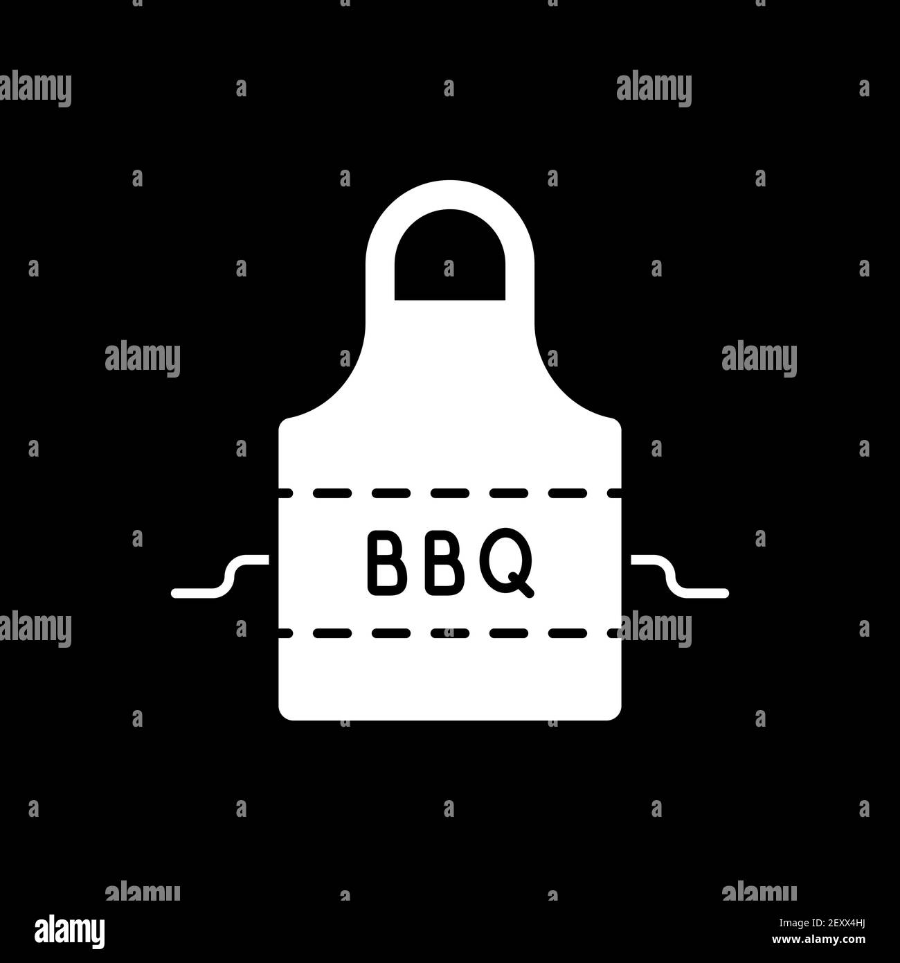 BBQ apron dark mode glyph icon Stock Vector Image & Art - Alamy