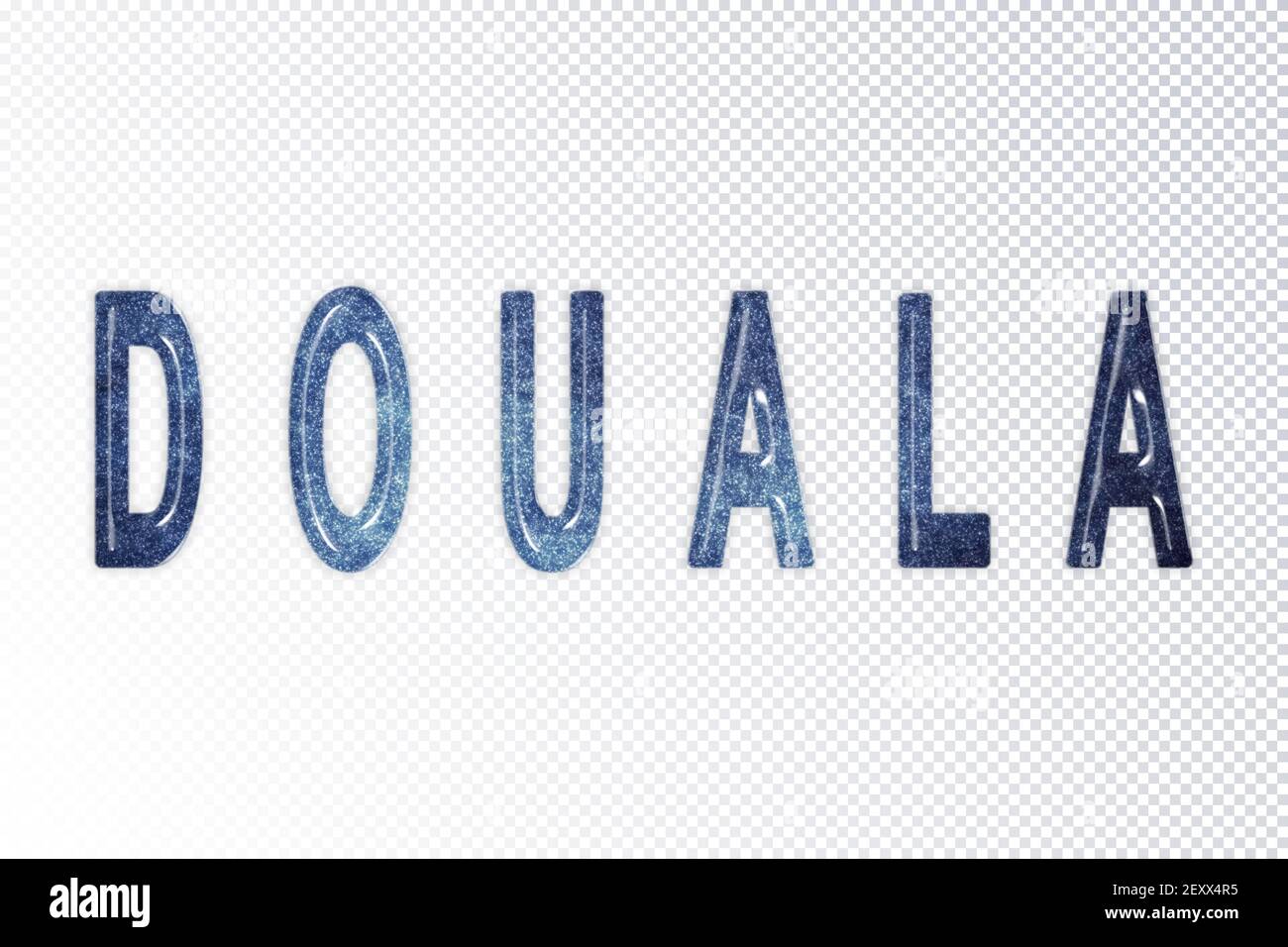 Douala lettering, Douala milky way letters, transparent background, Clipping path Stock Photo