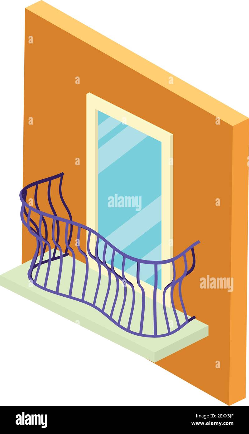Stylish balcony icon. Isometric illustration of stylish balcony vector ...