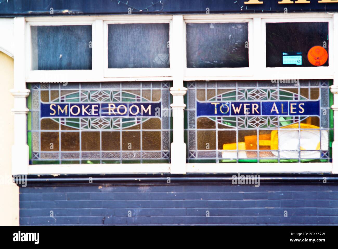 The Board Inn, window detail, Knaresborough, North Yorkshire, England Stock Photo