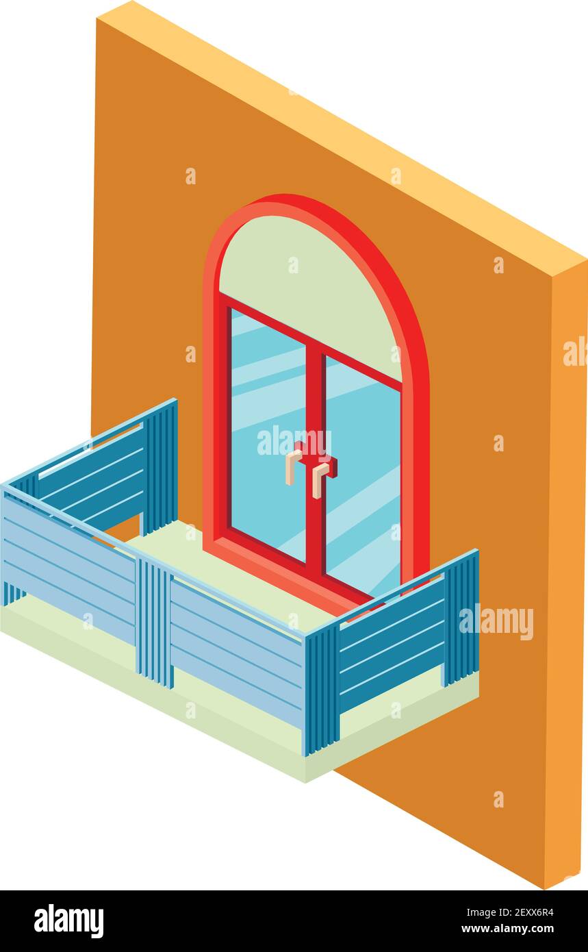 New balcony icon. Isometric illustration of new balcony vector icon for ...