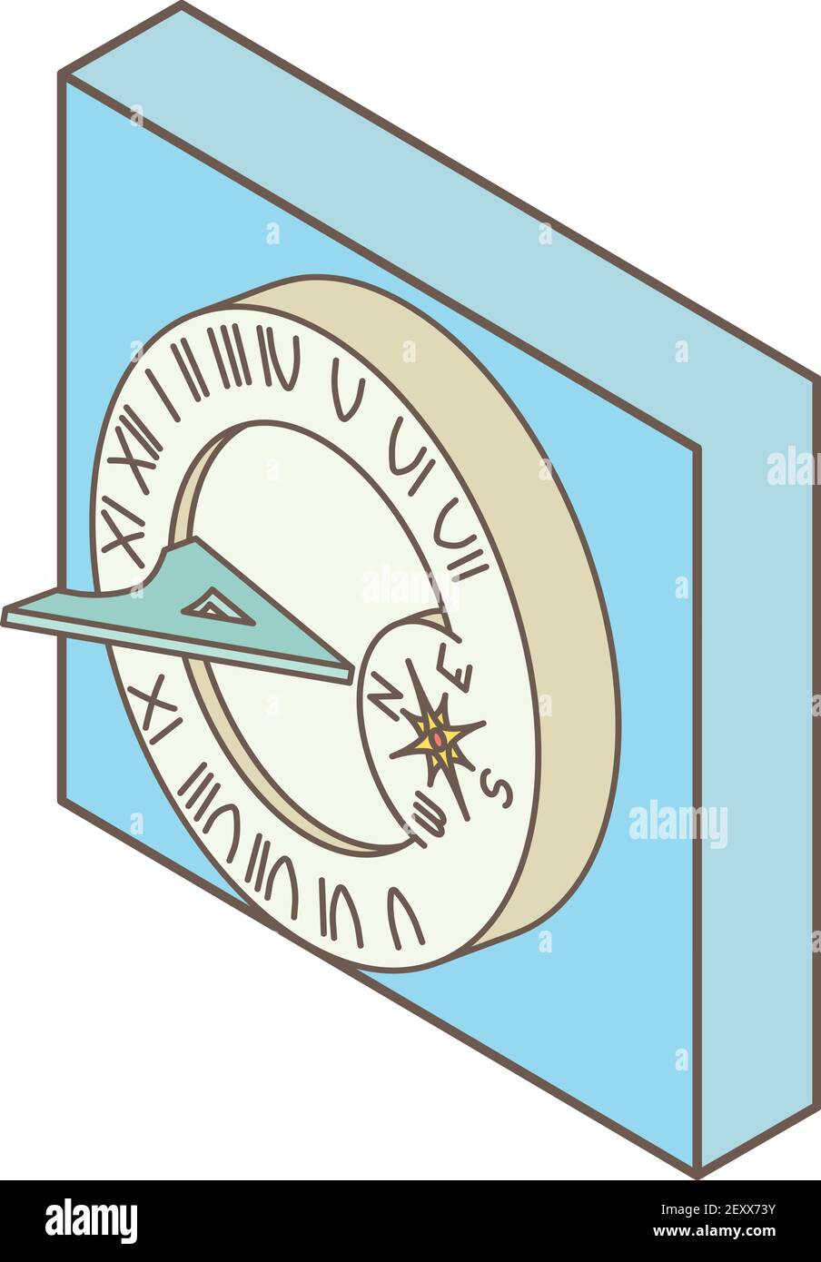 Sundial icon. Isometric illustration of sundial vector icon for web