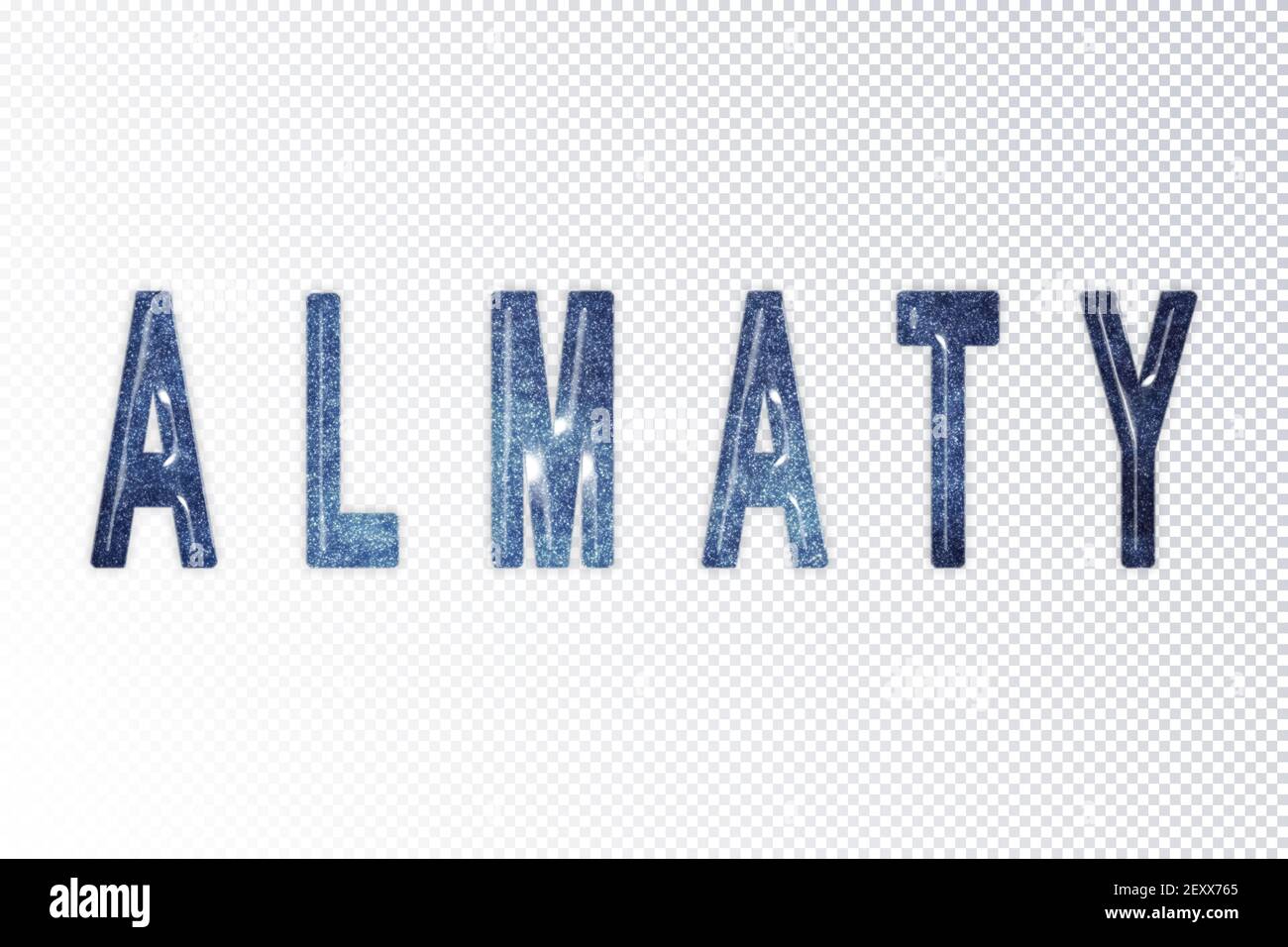 Almaty lettering, Almaty milky way letters, transparent background ...
