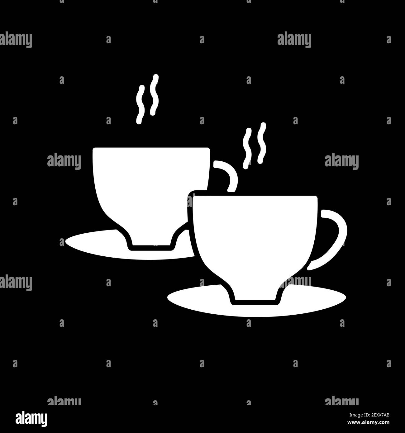 Two cup coffee tea Black and White Stock Photos & Images - Alamy