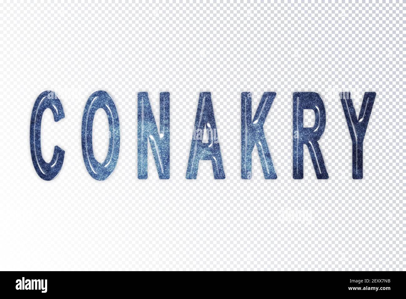 Conakry lettering, Conakry milky way letters, transparent background ...