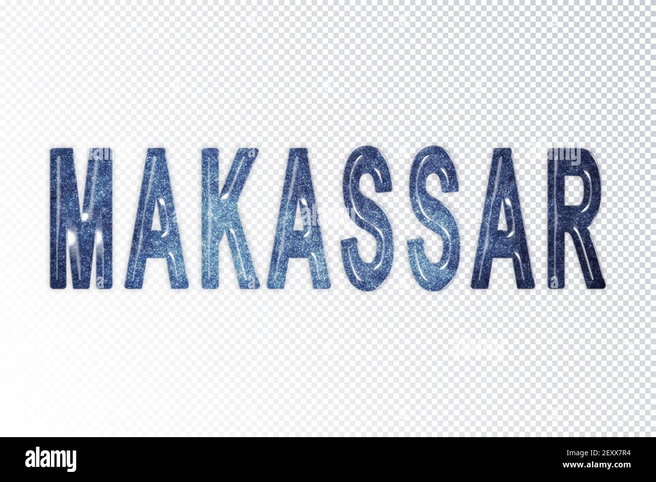 Makassar lettering, Makassar milky way letters, transparent background