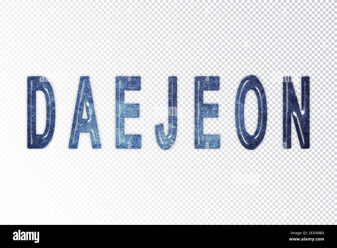 Daejeon lettering, Daejeon milky way letters, transparent background, Clipping path Stock Photo