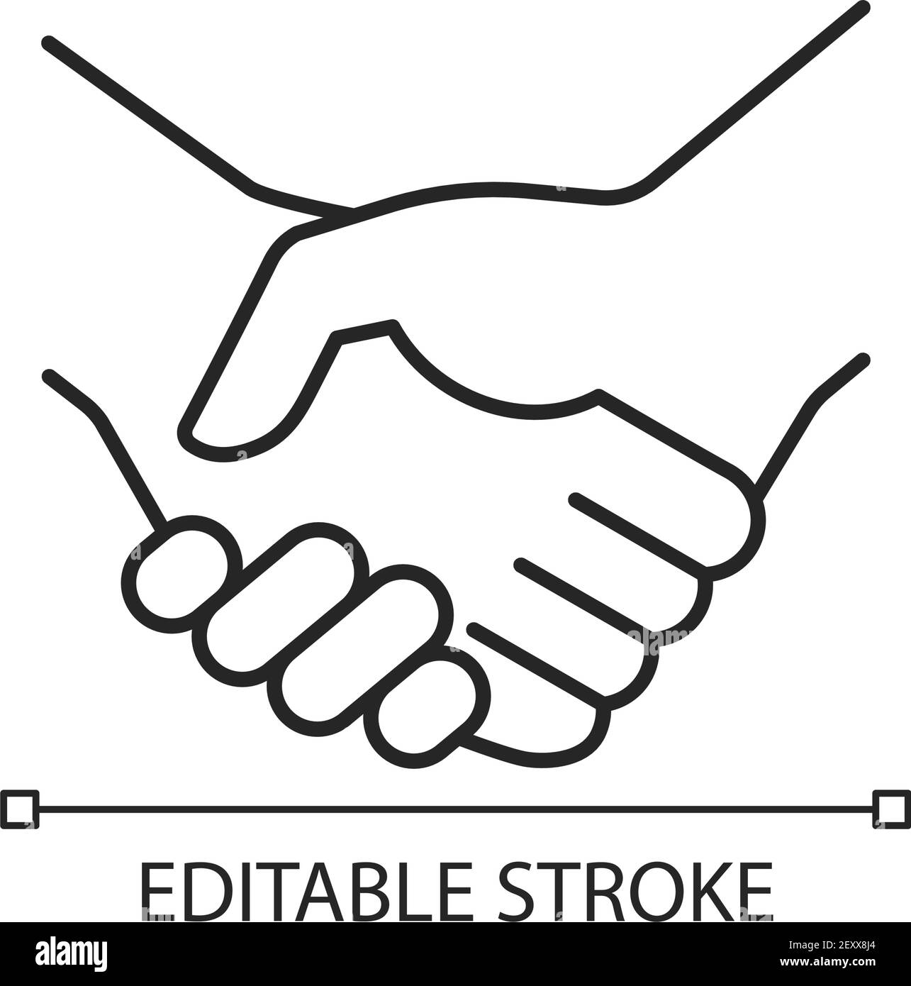 Handshake Gesture Linear Icon. Thin Line Illustration. Shaking