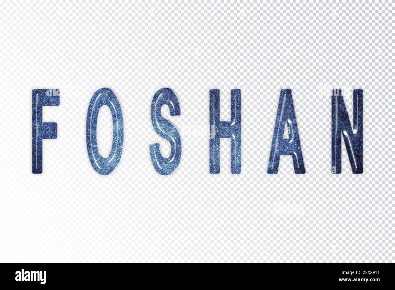 Foshan lettering, Foshan milky way letters, transparent background, Clipping path Stock Photo