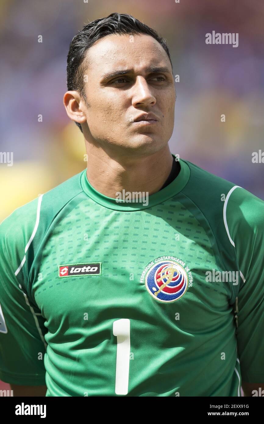 Costa Rica's goalkeeper KEYLOR NAVAS during the group D 2014 FIFA World Cup soccer match between Italy and Costa Rica, in Arena Pernambuco Stadium in Recife, Brazil, on June 20, 2014. Photo by Omar Martinez/ Mexsport/ Fotoarena/Sipa USA Stock Photo