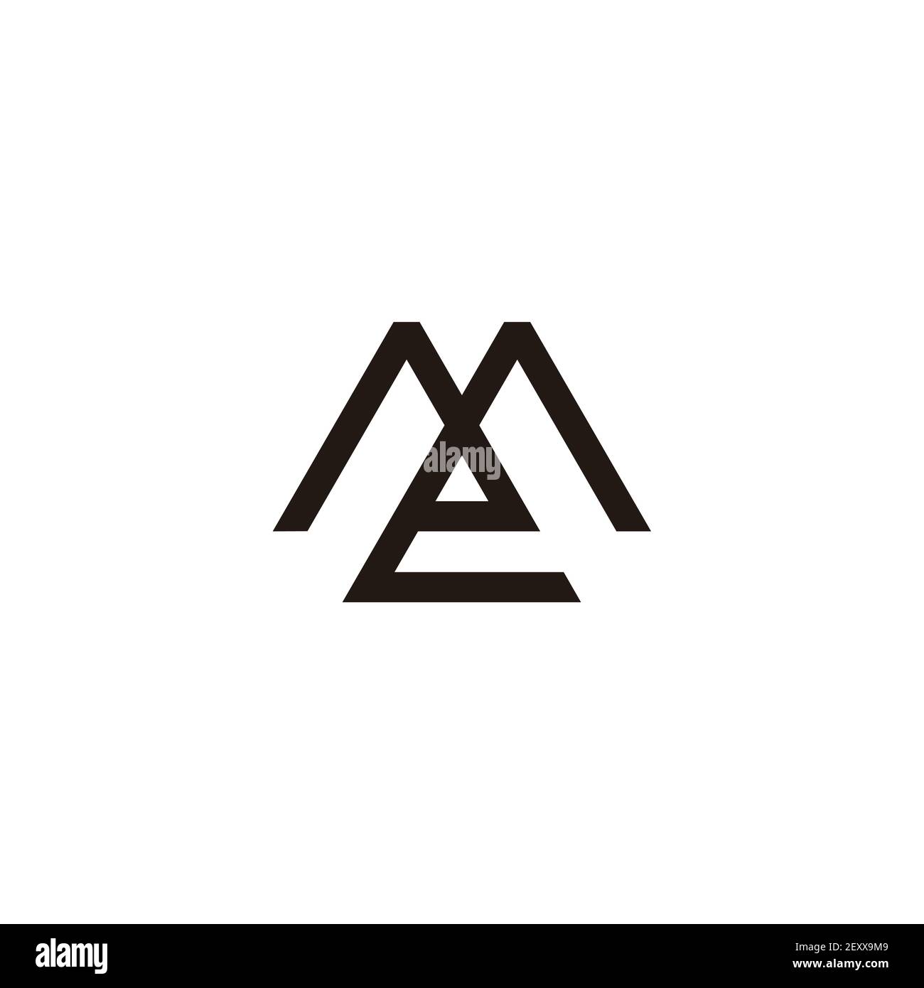 letter me simple link line geometric flat logo vector Stock Vector