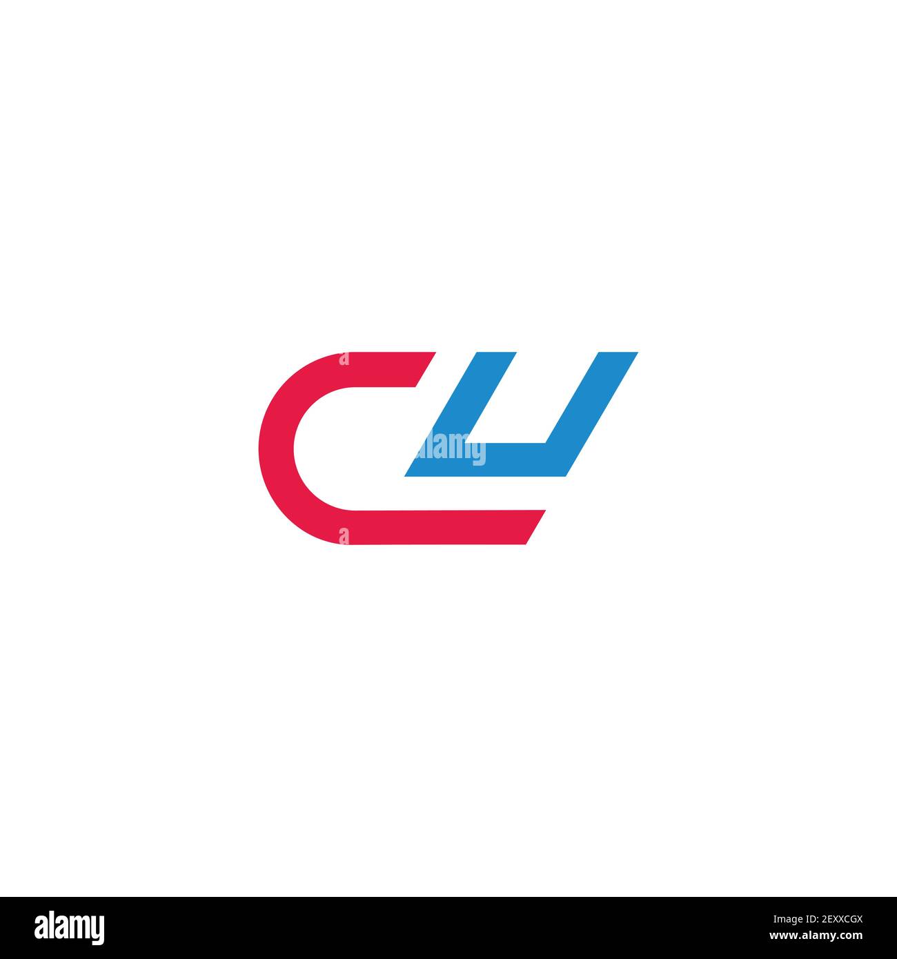 abstract letter cu simple geometric line logo vector Stock Vector