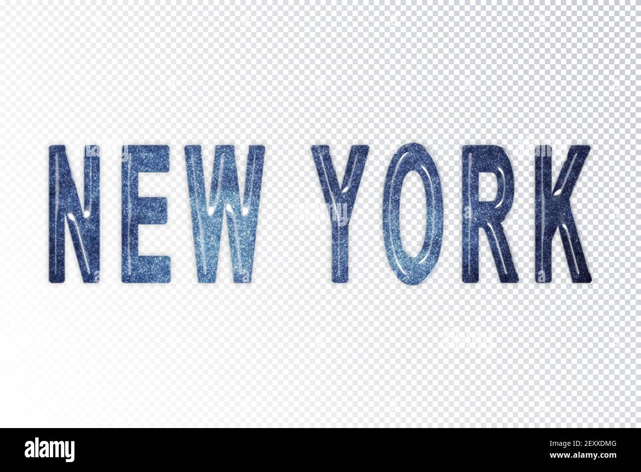 New York lettering, New York milky way letters, transparent background ...